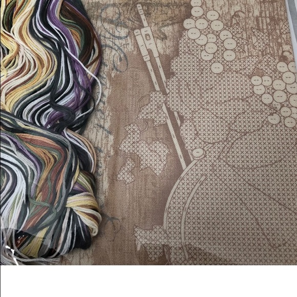 2002 Dimensions Floral Harmony Stamped Cross Stitch Kit #3210 Violin Tuba + - Picture 8 of 11